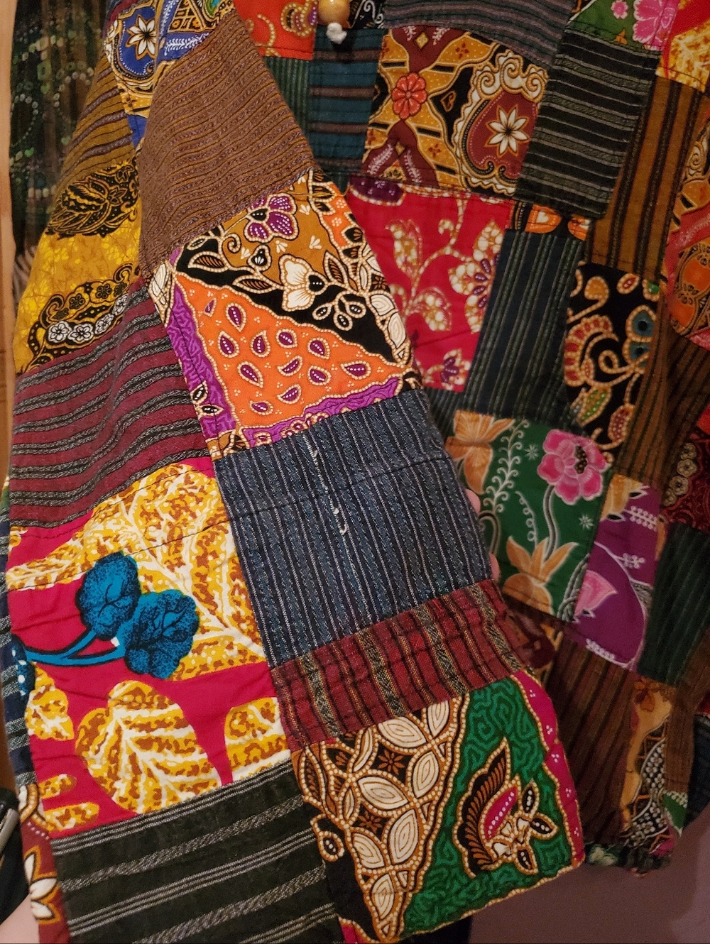 Boho Vintage Multicolor Patchwork Hoodie~β‘ - Picture 11 of 15